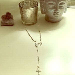 Silver rosary necklace